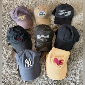 Patagonia Polo Ralph Lauren SIG SAUER Yankees Hat Lot of 8 Adjustable Caps